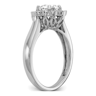 14K White Gold Lab-Grown Diamond Halo Engagement Ring Semi-Mount – view 7