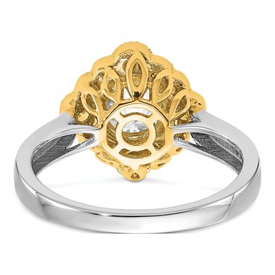 14K Two-Tone Gold Lab-Grown Diamond Halo Engagement Ring Semi-Mount – view 6
