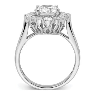 14K White Gold Lab-Grown Diamond Halo Engagement Ring Semi-Mount – view 3