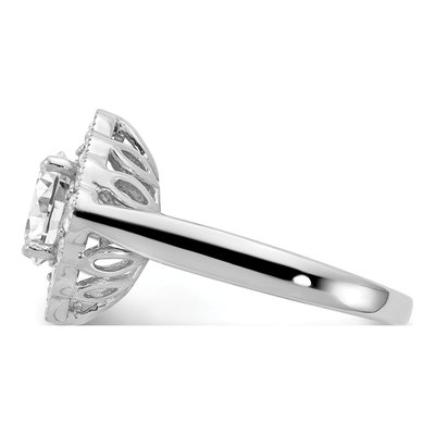 14K White Gold Lab-Grown Diamond Halo Engagement Ring Semi-Mount – view 4