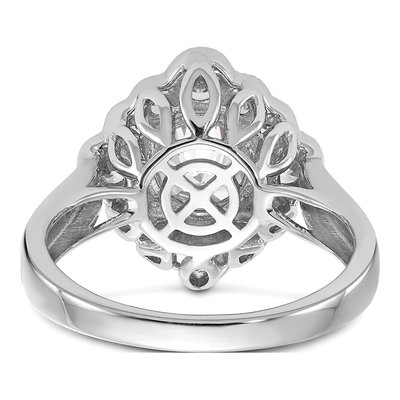 14K White Gold Lab-Grown Diamond Halo Engagement Ring Semi-Mount – view 6