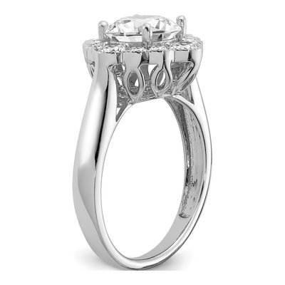 14K White Gold Lab-Grown Diamond Halo Engagement Ring Semi-Mount – view 7