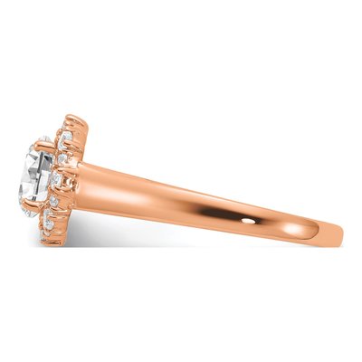 14K Rose Gold Lab-Grown Diamond Halo Engagement Ring Semi-Mount – view 4