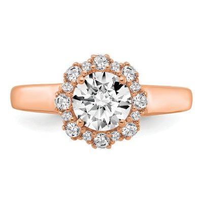 14K Rose Gold Lab-Grown Diamond Halo Engagement Ring Semi-Mount – view 5