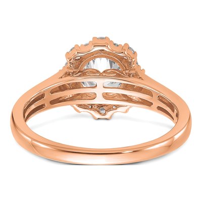 14K Rose Gold Lab-Grown Diamond Halo Engagement Ring Semi-Mount – view 6