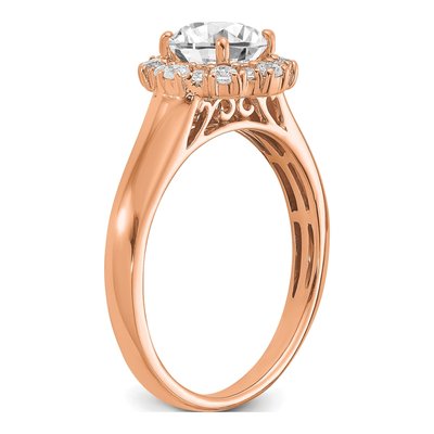14K Rose Gold Lab-Grown Diamond Halo Engagement Ring Semi-Mount – view 7