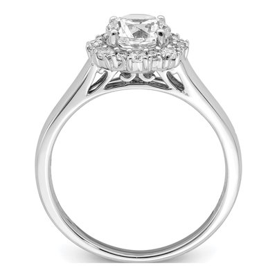 14K White Gold Lab-Grown Diamond Halo Engagement Ring Semi-Mount – view 3