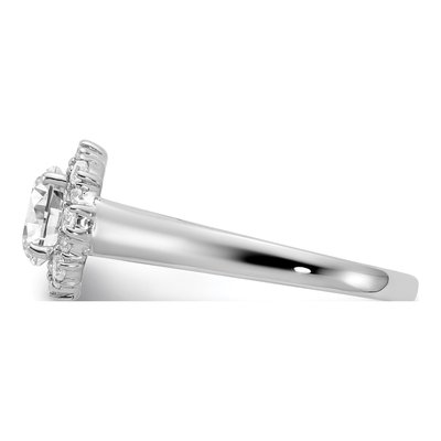 14K White Gold Lab-Grown Diamond Halo Engagement Ring Semi-Mount – view 4