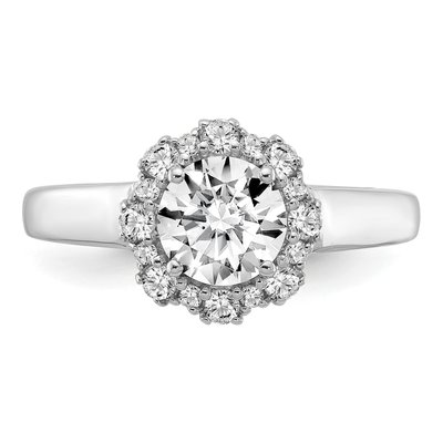 14K White Gold Lab-Grown Diamond Halo Engagement Ring Semi-Mount – view 5