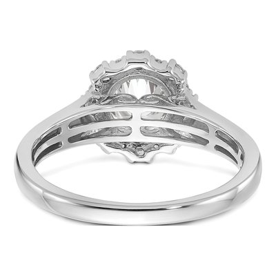 14K White Gold Lab-Grown Diamond Halo Engagement Ring Semi-Mount – view 6