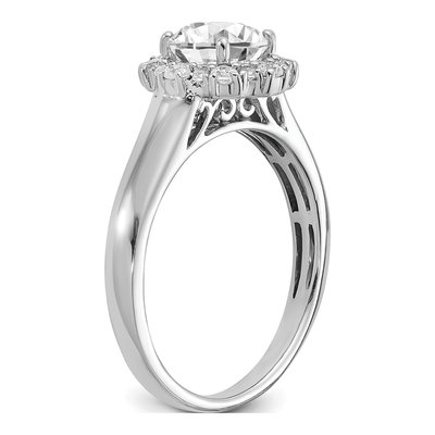 14K White Gold Lab-Grown Diamond Halo Engagement Ring Semi-Mount – view 7
