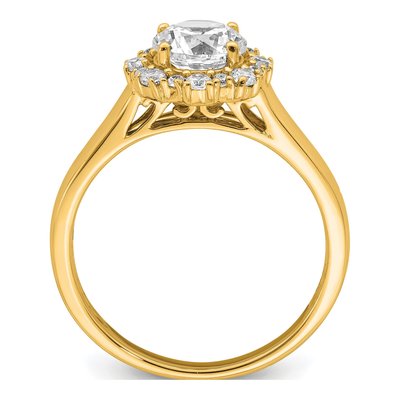 14K Yellow Gold Lab-Grown Diamond Halo Engagement Ring Semi-Mount – view 3
