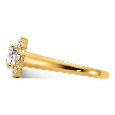 14K Yellow Gold Lab-Grown Diamond Halo Engagement Ring Semi-Mount – view 4