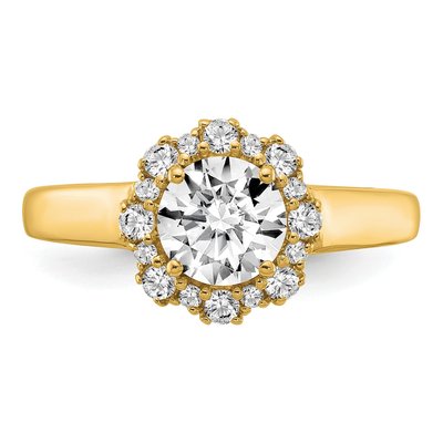 14K Yellow Gold Lab-Grown Diamond Halo Engagement Ring Semi-Mount – view 5