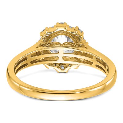 14K Yellow Gold Lab-Grown Diamond Halo Engagement Ring Semi-Mount – view 6
