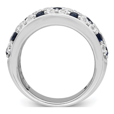 14K White Gold 1 1/2 ct tw Sapphire & Lab-Grown Diamond Fashion Ring – view 3