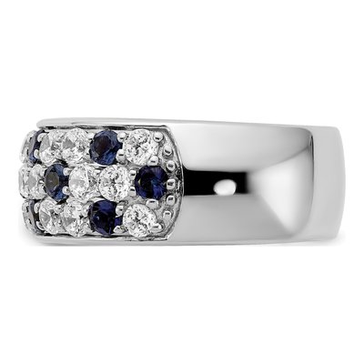 14K White Gold 1 1/2 ct tw Sapphire & Lab-Grown Diamond Fashion Ring – view 4