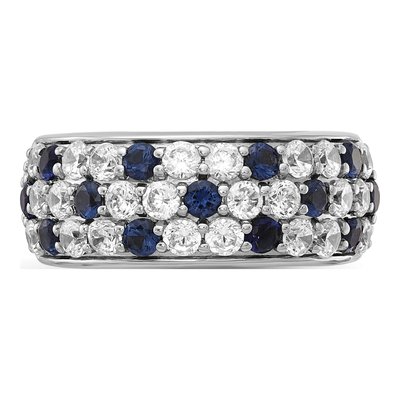 14K White Gold 1 1/2 ct tw Sapphire & Lab-Grown Diamond Fashion Ring – view 5