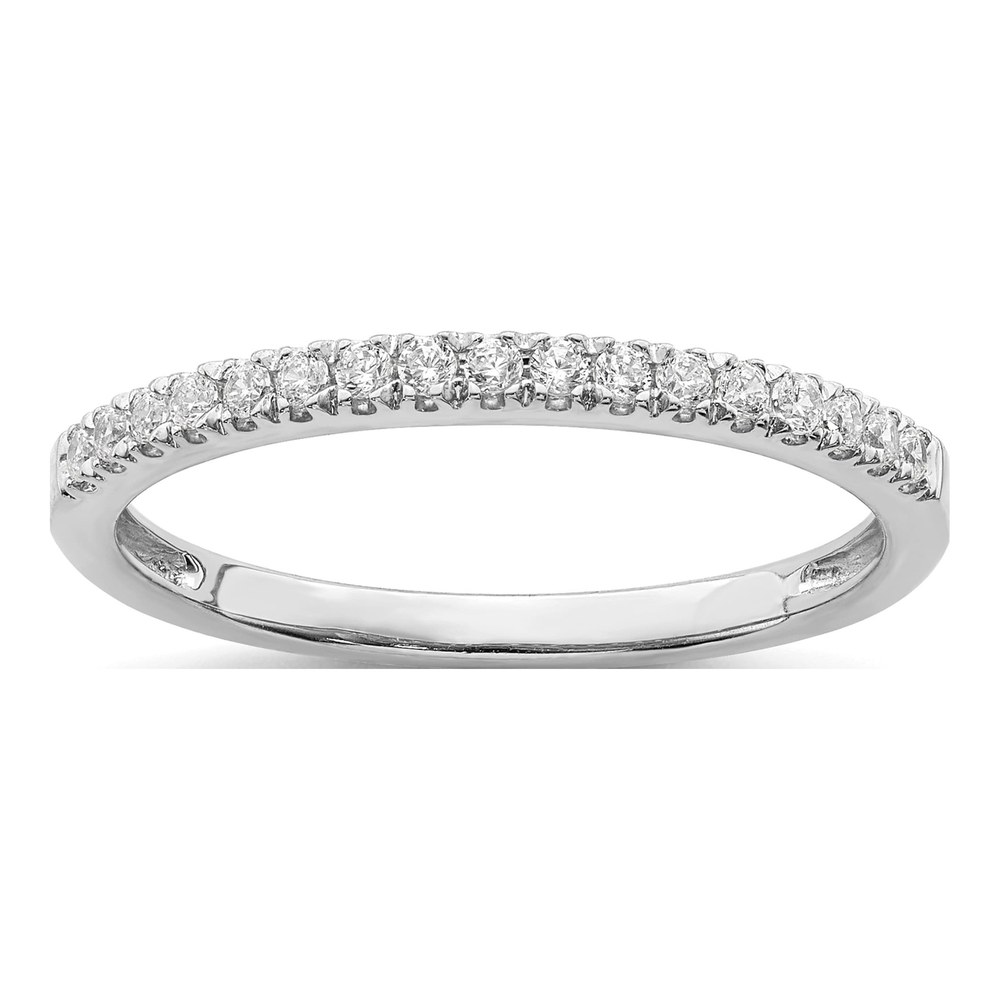 14K White Gold Diamond Wedding Band, 1/6 ctw