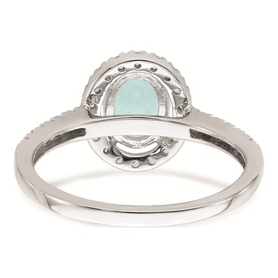 14K White Gold 1/3 ct tw Aquamarine & Diamond Halo Engagement Ring – view 5