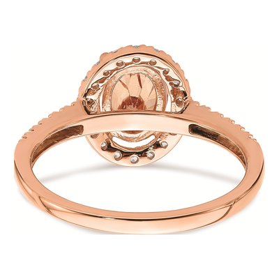 14K Rose Gold 1/3 ct tw Morganite & Diamond Halo Engagement Ring – view 5