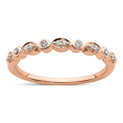 14K Rose Gold 1/5 ct Diamond Wedding Bands, Set of 2 – view 8