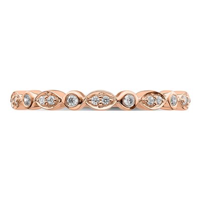 14K Rose Gold Lab-Grown Diamond Wedding Band Set – view 5