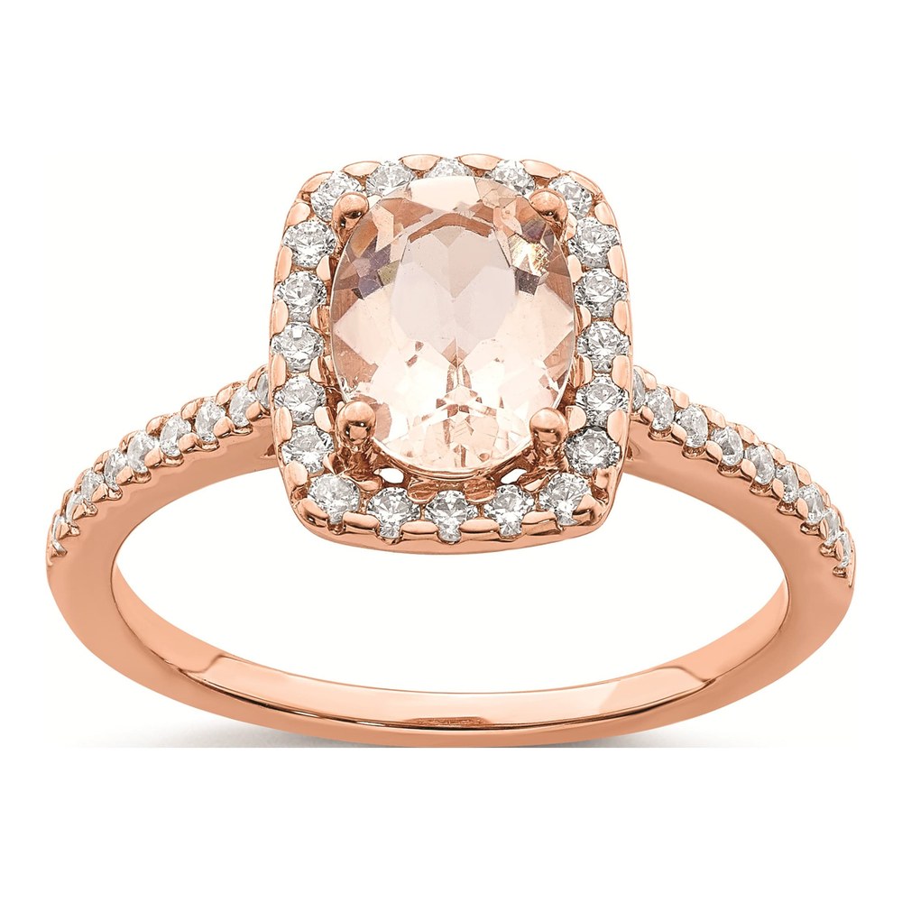 Blooming Bridal 14K Rose Gold Morganite Halo Ring