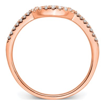 14K Rose Gold 1/8 ct tw Diamond Contoured Wedding Band – view 3