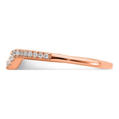 14K Rose Gold 1/8 ct tw Diamond Contoured Wedding Band – view 4