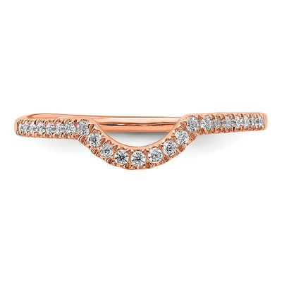 14K Rose Gold 1/8 ct tw Diamond Contoured Wedding Band – view 5