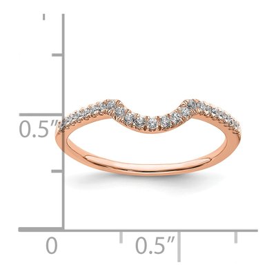 14K Rose Gold 1/8 ct tw Diamond Contoured Wedding Band – view 7