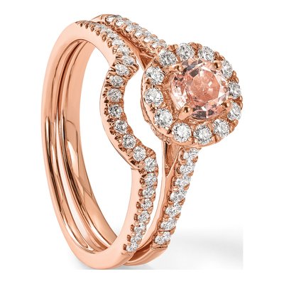 14K Rose Gold 1/8 ct tw Diamond Contoured Wedding Band – view 8