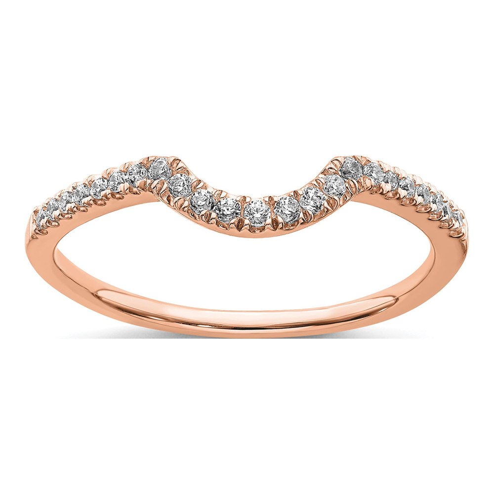 14K Rose Gold 1/8 ct tw Diamond Contoured Wedding Band