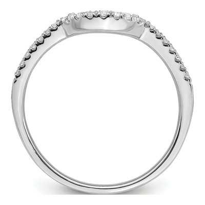 14K White Gold 1/8 ct tw Diamond Contoured Wedding Band – view 3