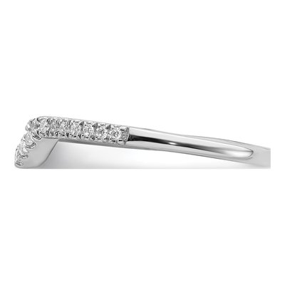 14K White Gold 1/8 ct tw Diamond Contoured Wedding Band – view 4