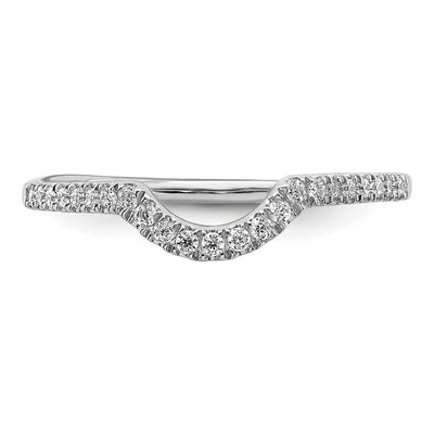 14K White Gold 1/8 ct tw Diamond Contoured Wedding Band – view 5