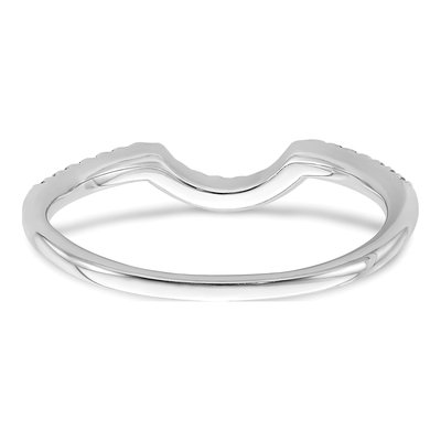 14K White Gold 1/8 ct tw Diamond Contoured Wedding Band – view 6