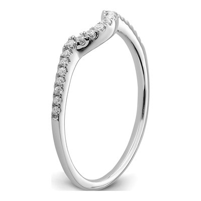 14K White Gold 1/8 ct tw Diamond Contoured Wedding Band – view 7