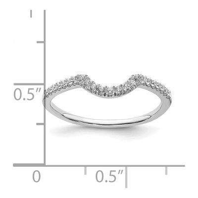 14K White Gold 1/8 ct tw Diamond Contoured Wedding Band – view 8