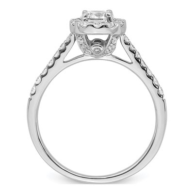 14K White Gold Halo Diamond Engagement Ring Semi-Mount – view 2