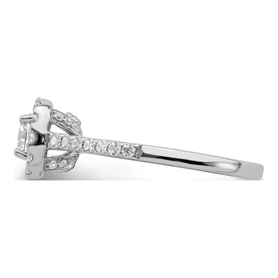 14K White Gold Halo Diamond Engagement Ring Semi-Mount – view 3