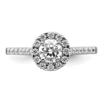 14K White Gold Halo Diamond Engagement Ring Semi-Mount – view 4