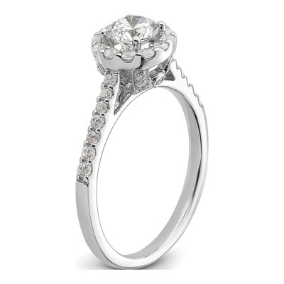 14K White Gold Halo Diamond Engagement Ring Semi-Mount – view 6