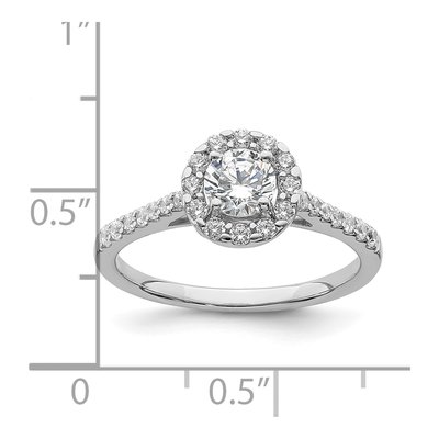 14K White Gold Halo Diamond Engagement Ring Semi-Mount – view 8