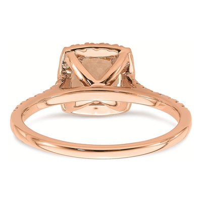 14K Rose Gold 1/4 ct tw Morganite & Diamond Halo Engagement Ring – view 5