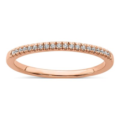 14K Rose Gold 1/15 ct tw Lab-Grown Diamond Wedding Band
