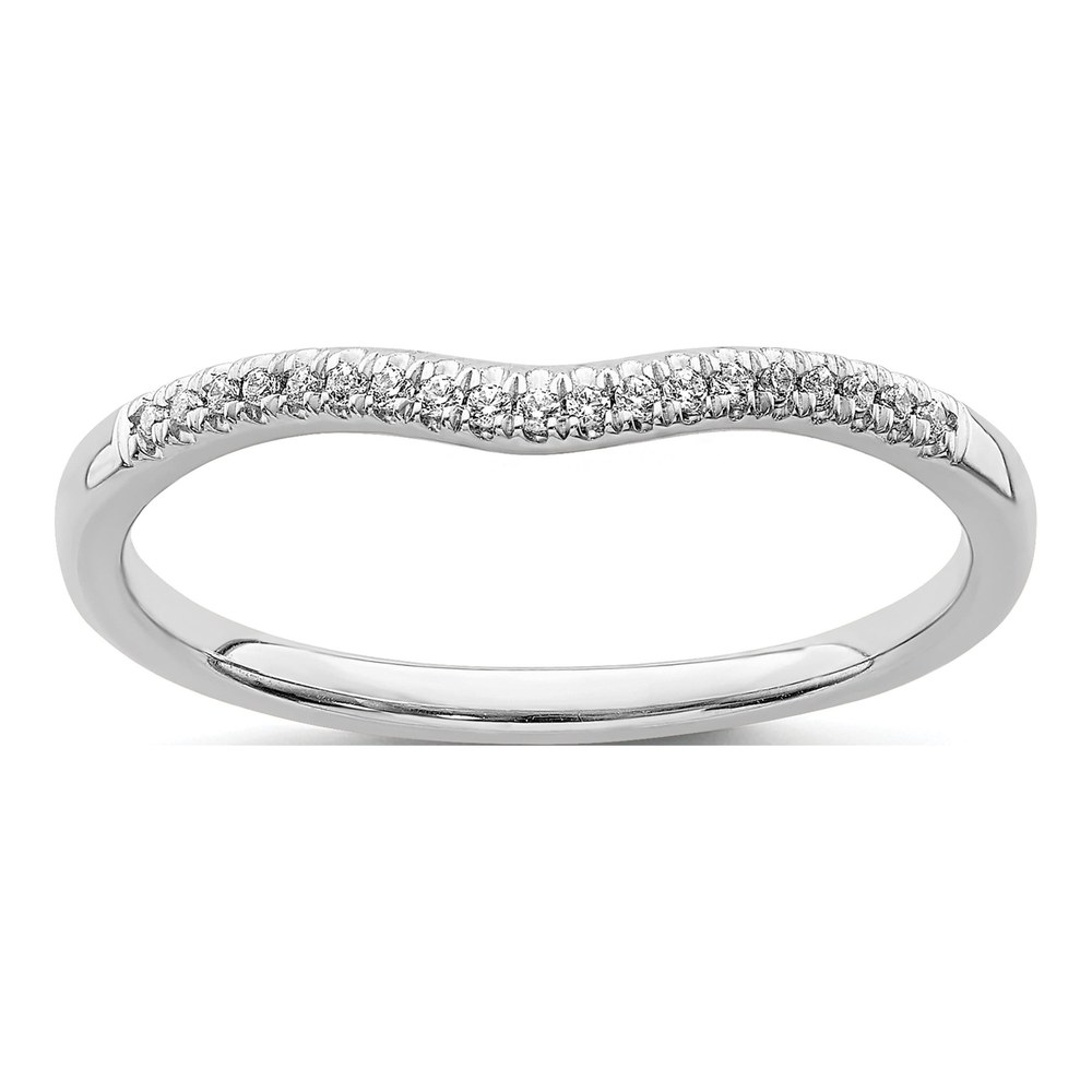 14K White Gold 1/15 ct tw Diamond Contoured Wedding Band