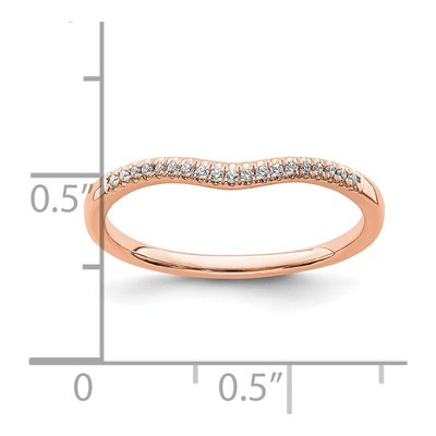 14K Rose Gold 1/15 ct tw Diamond Contoured Wedding Band – view 7