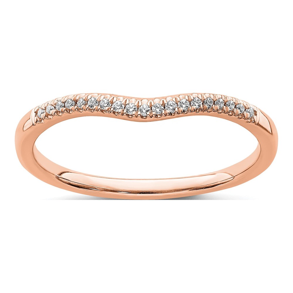 14K Rose Gold 1/15 ct tw Diamond Contoured Wedding Band